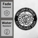 Custom Couple Name Flower Metal Sign