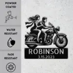 Custom Couple Riding Motorcycle Sign
