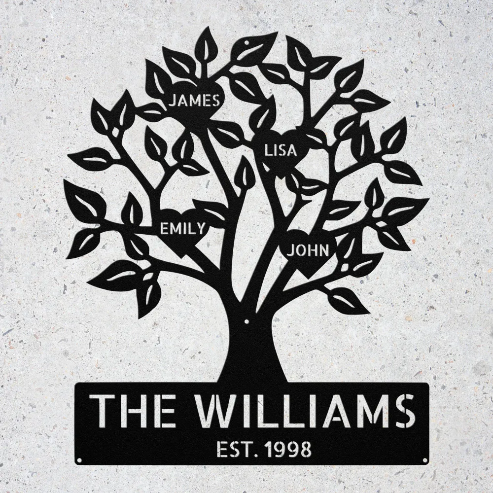 Custom Family Tree Metal Sign Custom Family Tree Metal Sign