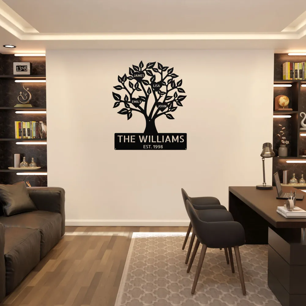 Custom Family Tree Metal Sign Custom Family Tree Metal Sign