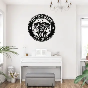 Custom Gemini Zodiac Metal Sign