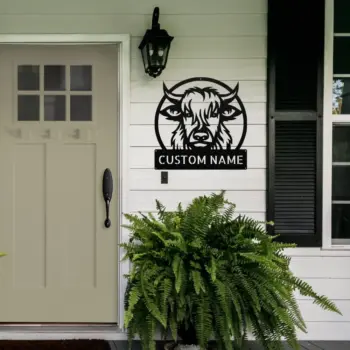 Custom Highland Cow Metal Sign