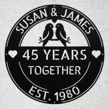 Custom Loving Couple Birds Metal Sign