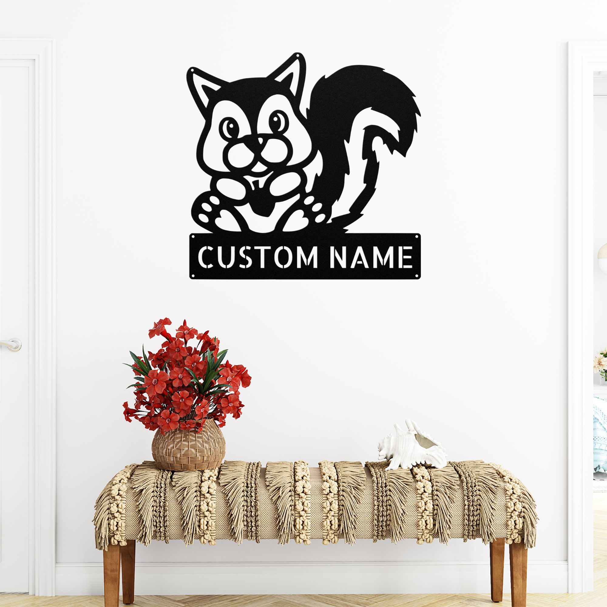 Custom Squirrel Metal Sign Custom Squirrel Metal Sign