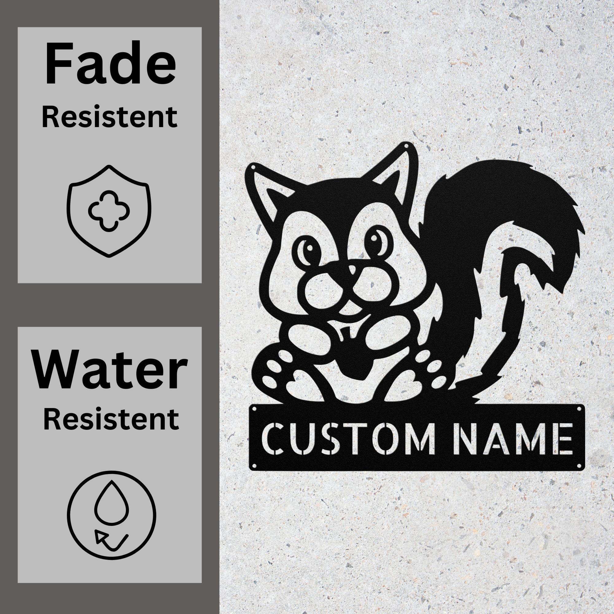 Custom Squirrel Metal Sign Custom Squirrel Metal Sign