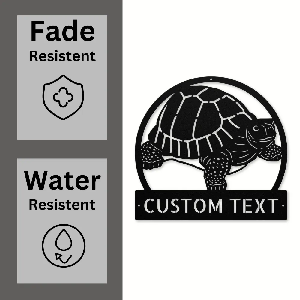 Custom Tortoise Art Metal Sign Custom Tortoise Art Metal Sign