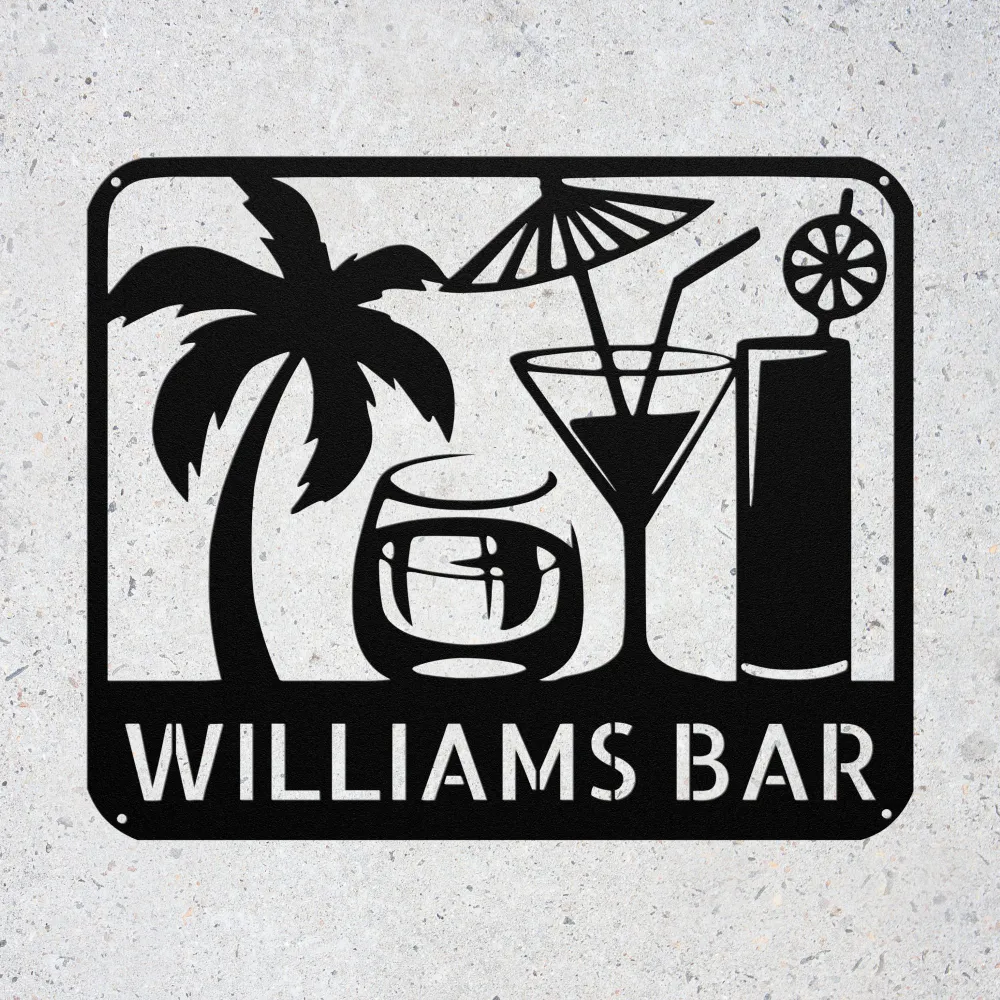 Custom Tropical Drinks Metal Sign Custom Tropical Drinks Metal Sign