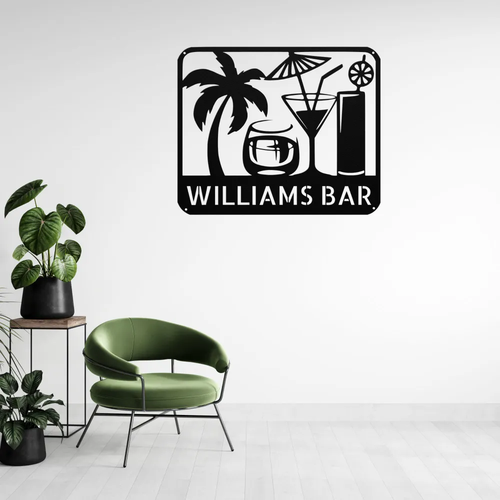 Custom Tropical Drinks Metal Sign Custom Tropical Drinks Metal Sign