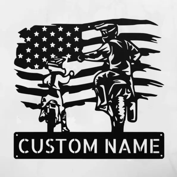 Custom US Motocross Metal Sign