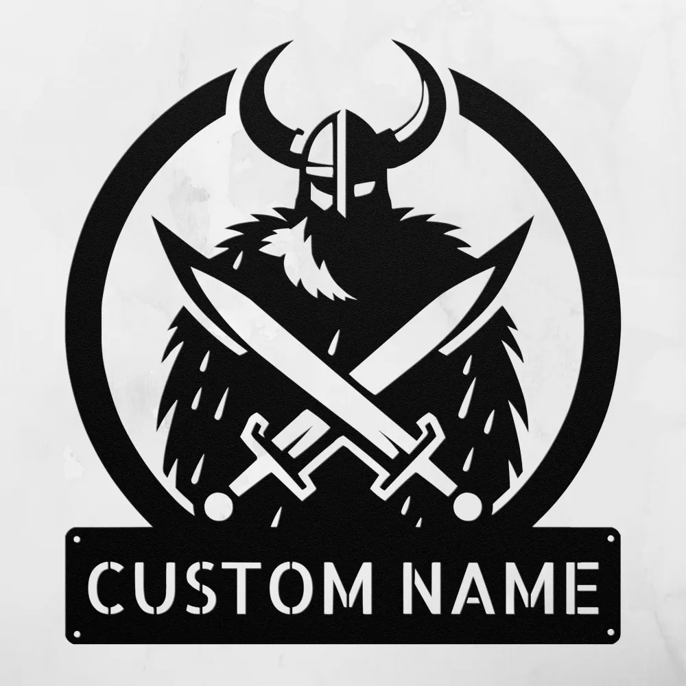 Custom Viking Battle Metal Sign Custom Viking Battle Metal Sign