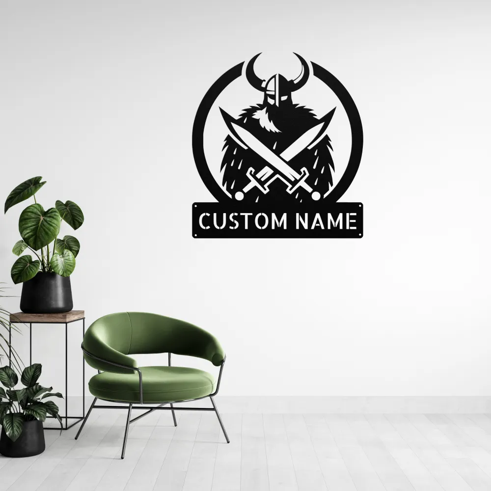 Custom Viking Battle Metal Sign Custom Viking Battle Metal Sign