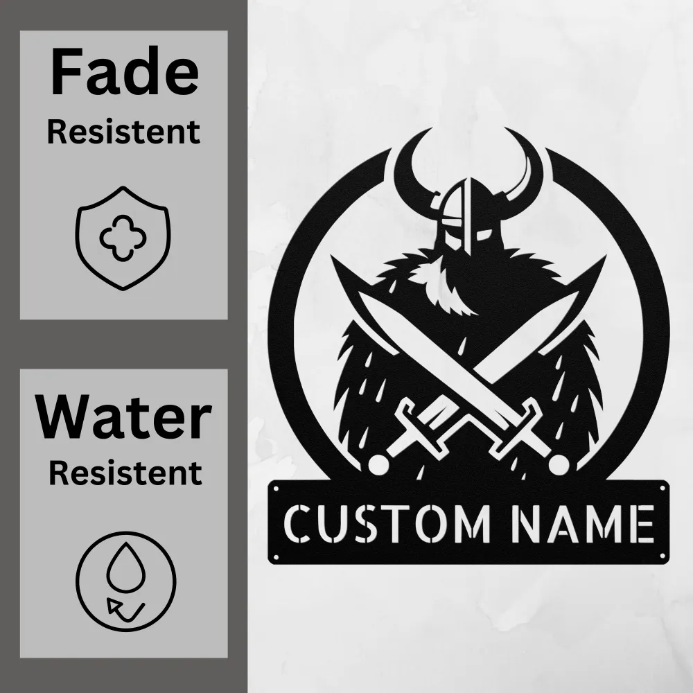 Custom Viking Battle Metal Sign Custom Viking Battle Metal Sign