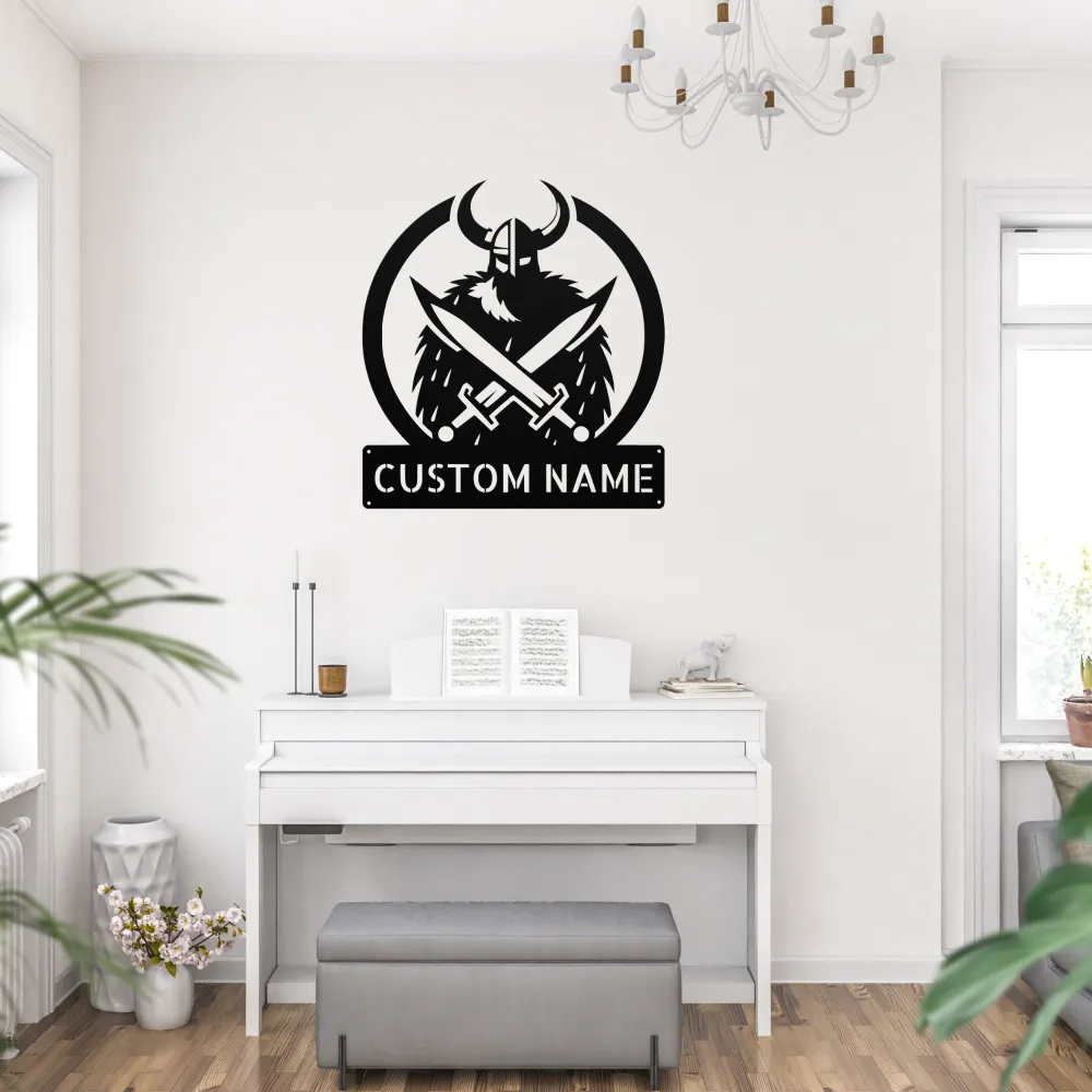 Custom Viking Battle Metal Sign Custom Viking Battle Metal Sign