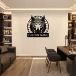 Custom Viking Wolf Metal Sign