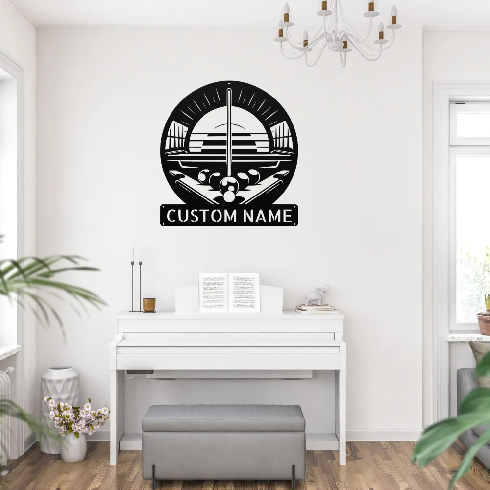 Personalized Billiard Metal Sign Personalized Billiard Metal Sign