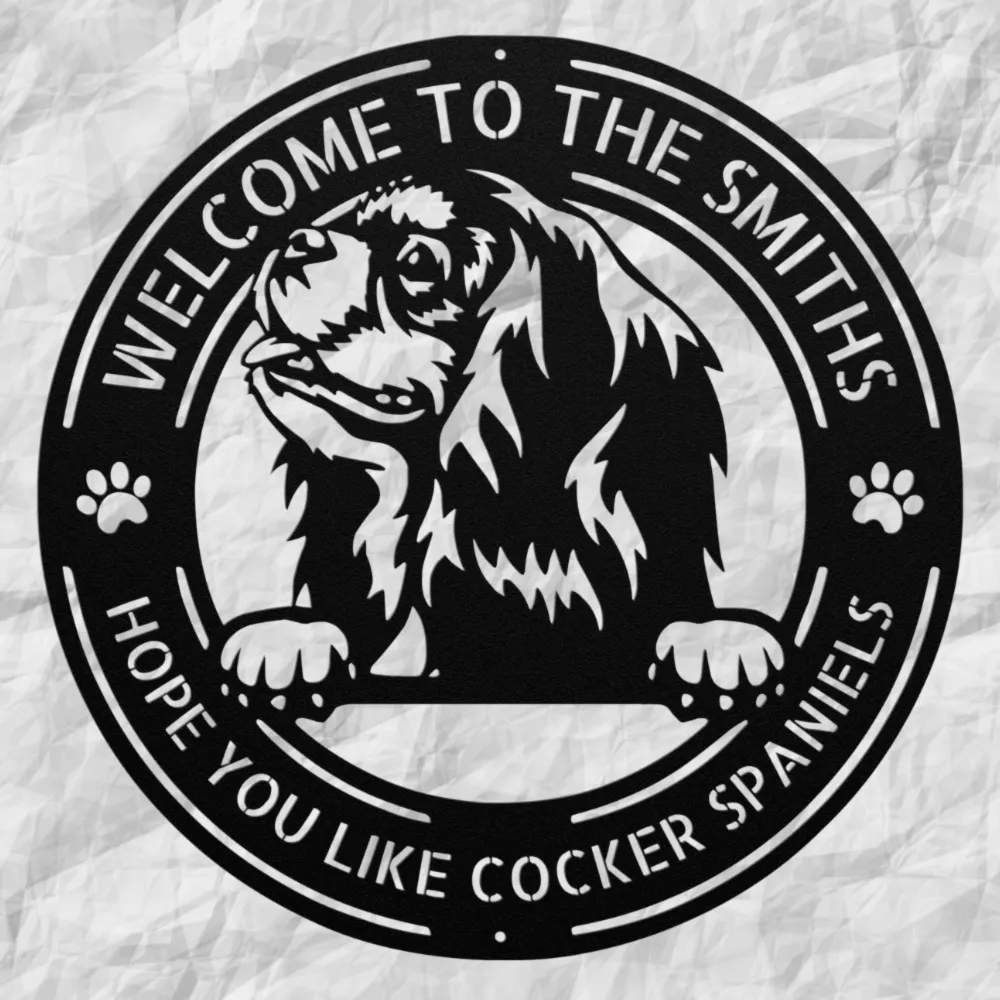 Personalized Cocker Spaniel Metal Sign Personalized Cocker Spaniel Metal Sign