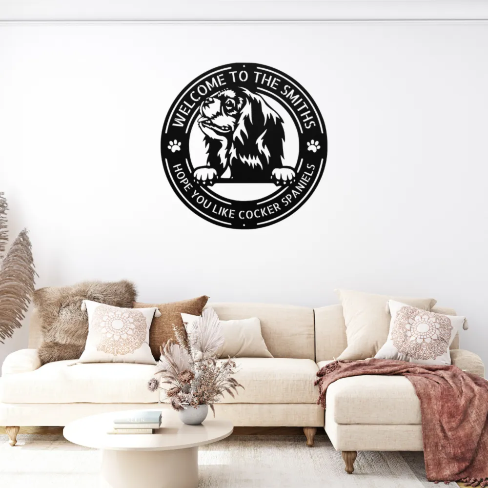 Personalized Cocker Spaniel Metal Sign Personalized Cocker Spaniel Metal Sign