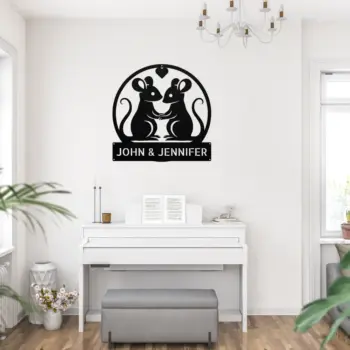 Personalized Couple Mouse Metal Sign