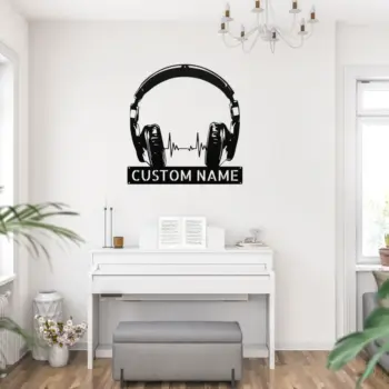 Personalized Earphones Metal Sign