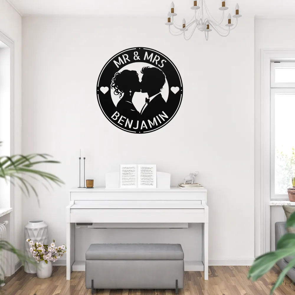 Personalized Kissing Couple Metal Sign Personalized Kissing Couple Metal Sign