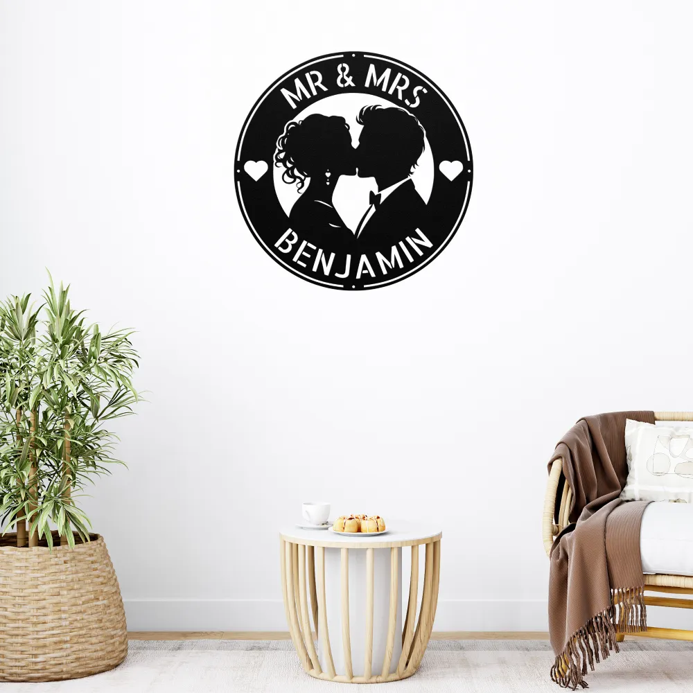 Personalized Kissing Couple Metal Sign Personalized Kissing Couple Metal Sign