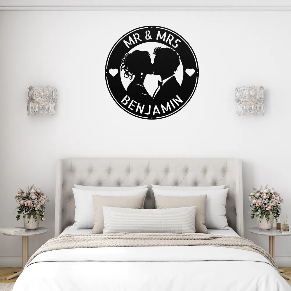 Personalized Kissing Couple Metal Sign Personalized Kissing Couple Metal Sign