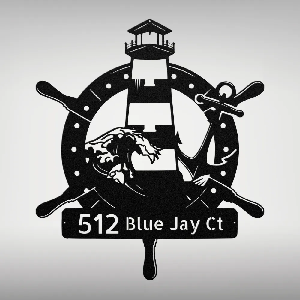 Personalized Lighthouse Metal Sign Personalized Lighthouse Metal Sign