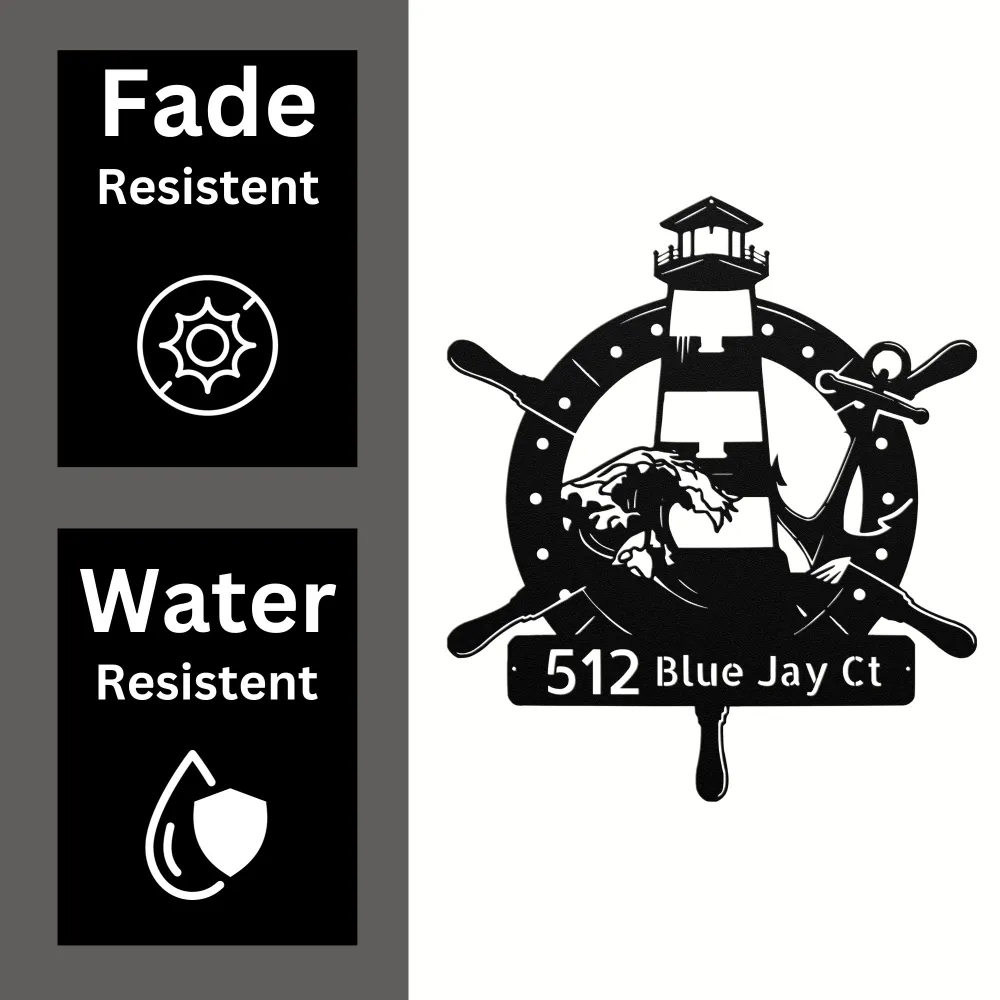 Personalized Lighthouse Metal Sign Personalized Lighthouse Metal Sign