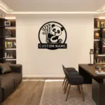 Personalized Panda Bear Metal Sign