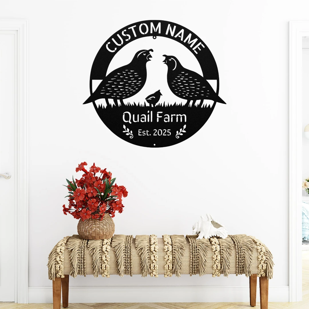 Personalized Quail Metal Sign Personalized Quail Metal Sign