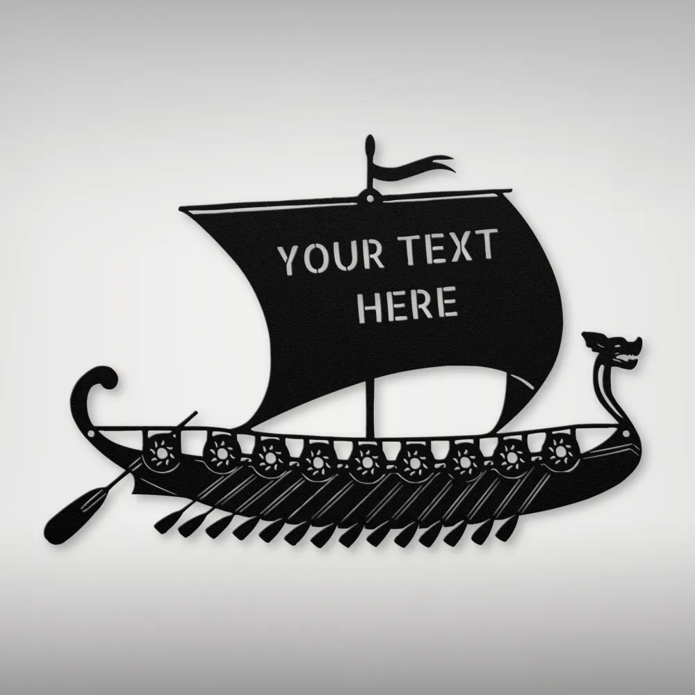 Personalized Viking Ship Metal Sign Personalized Viking Ship Metal Sign