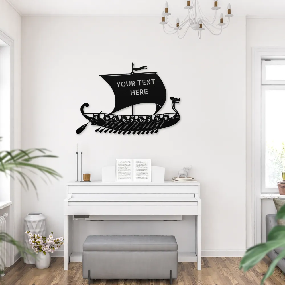 Personalized Viking Ship Metal Sign Personalized Viking Ship Metal Sign