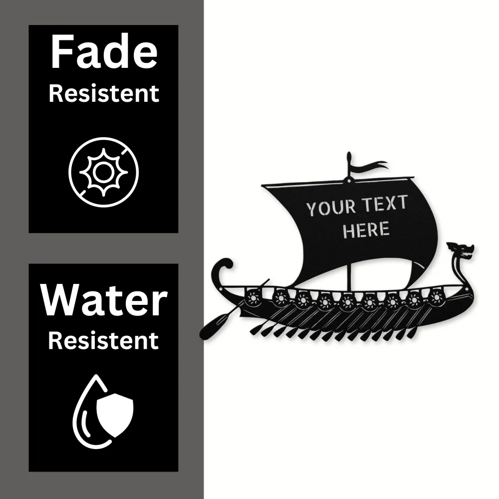 Personalized Viking Ship Metal Sign Personalized Viking Ship Metal Sign