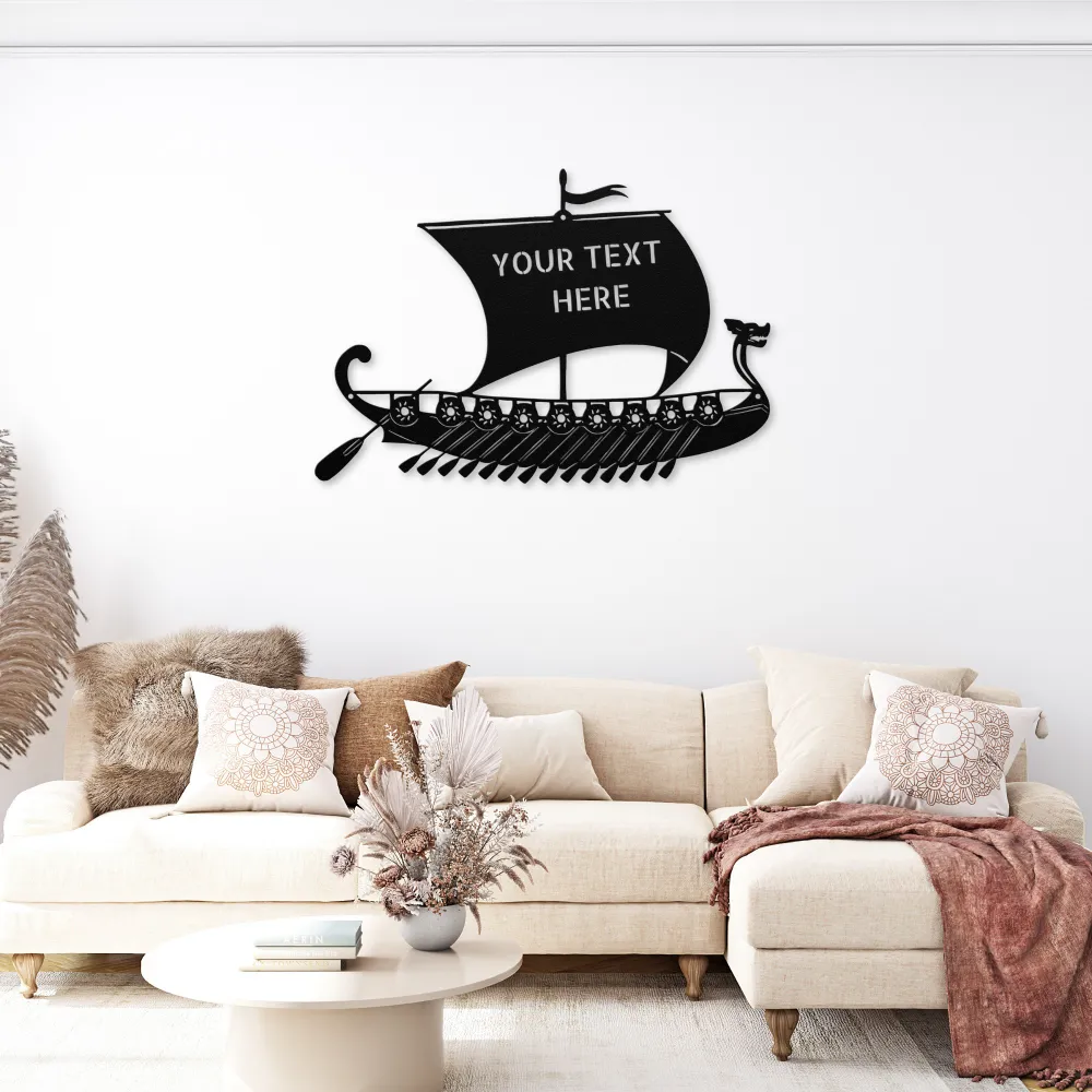 Personalized Viking Ship Metal Sign Personalized Viking Ship Metal Sign